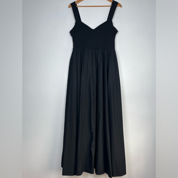 J.CREW Size XL Black Sweetheart tank dress with poplin skirt - Picture 5 of 16